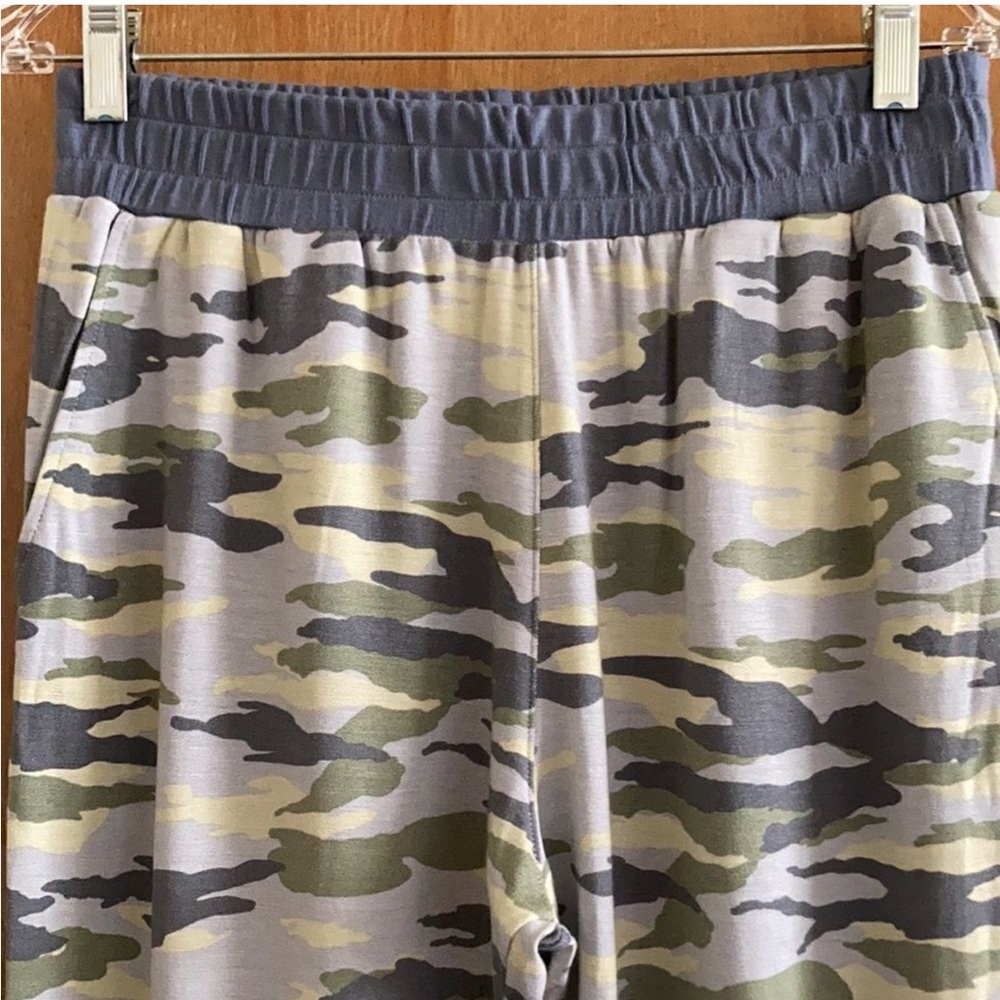NWT BANANA REPUBLIC TERRY JOGGER CAMO GREEN GRAY LOUNGEWEAR W POCKETS - Picture 4 of 13
